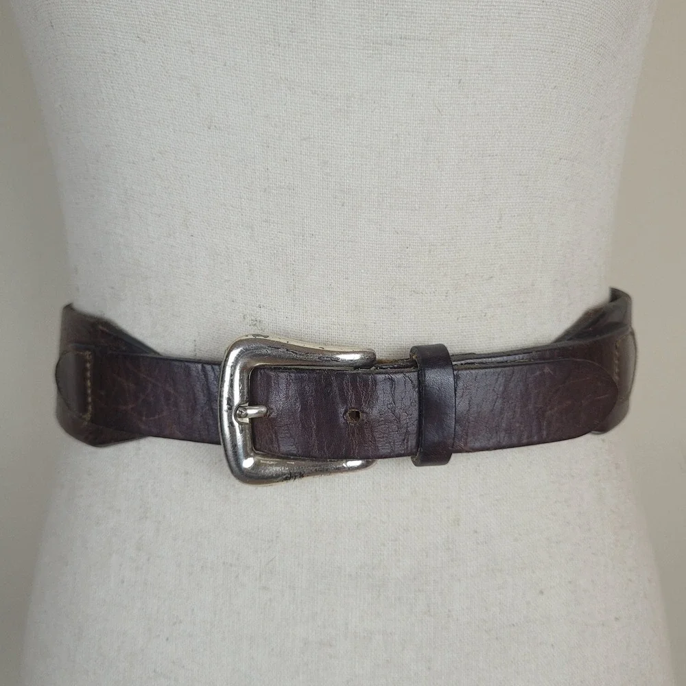 Brown Leather Belt Medium Waist Equestrian Heritage Polo Preppy Corset Heritage